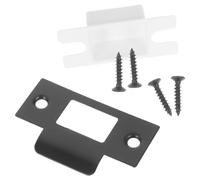 BETOOKY Plaque de Gâche Kit D'installation Fiable en Métal Noir Pêne Dormant T-shaped, Vis et Boîte de Fixation Inclus pour Serrure de Porte Intérieure