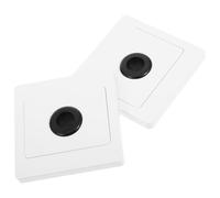 BETOOKY Plaques Murales Blanches 2 Pièces en Abs et Caoutchouc avec Trou de Sortie pour Câbles, Couverture Décorative pour Bureaux et Hôtels, Organiseur de Fils Propre