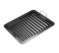 BETOOKY Plateau Barbecue en Émail Noir Rond Bords Lisses et Surface Antiadhésive, pour Griller Légumes et Pizza en Camping ou Pique-niques