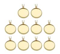 BETOOKY Plateau Pendentif à Lunette Rétro V Forme, 10 Pièces Ambiance Noël | Cuivre Doré, Formes Rondes Créatives, pour Bijoux DIY, Photo ou Motif, Présent d'Entreprise
