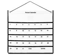 BETOOKY Pochette Rangement Pratique Calendrier Mural en Tissu Non Tissé Blanc, Léger et Facile à Installer Décoration Intérieure Élégante pour Salle de Bain ou Entrée