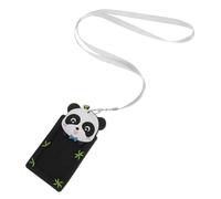 BETOOKY Porte-badge en Pvc Souple Étanche Cordon à Perles pour Enseignant, Étui Carte D'identité Multifonction Taille Standard, Porte-badge Rétractable Style Cartoon Panda pour Bureau