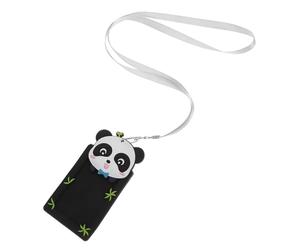 BETOOKY Porte-badge en Pvc Souple Étanche Cordon à Perles pour Enseignant, Étui Carte D'identité Multifonction Taille Standard, Porte-badge Rétractable Style Cartoon Panda pour Bureau