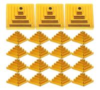 BETOOKY Porte-drapeau Support de Drapeau de Bureau en Plastique Or Miniature 20pcs Facile à Transporter Ranger, Base Carrée Élégante pour Affichage en Fenêtre ou Salle de Conférence