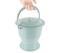 BETOOKY Pot de Chambre avec Couvercle Bleu, Seau Urinoir Portable en Plastique Pp Épais, 1 Pièce, Usage Domestique pour Adultes, Personnes Âgées et Femmes Enceintes, Facile à Nettoyer,
