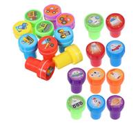 BETOOKY Set de 20 Tampons en Plastique Forme Engins de Chantier et Espace pour Garçon et Filles, Fonction Tampon Cartoon Interactive, Récompenses en Classe ou Fêtes