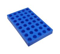 BETOOKY Support pour Flacons 10/15ml en Plastique, 40 Trous Empilable | Bleu, Bords Arrondis et Espacement Standardisé, pour Chimie Analytique et Automates
