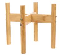 BETOOKY Support Surélevé pour Gamelle de Chien en Bambou, Élève la Gamelle Posture Optimale, pour L'alimentation des Animaux Domestiques, 1 Set Khaki