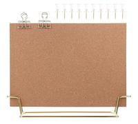 BETOOKY Tableau D'affichage en Liège A4 Cadre Métal Doré Panneau Mémo de Bureau Compact Tableau Photo Multifonction pour Organisation et Décoration de Bureau Accessoire Pratique et Design