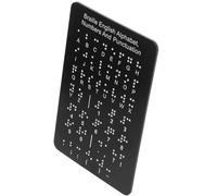 BETOOKY Tableau D'apprentissage du Braille Noir en Aluminium-plastique avec Points Surélevés, Aide Pédagogique Complète pour Garçon et Filles Aveugles et Adultes en Centres Communautaires