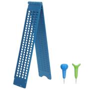 BETOOKY Tablette D'écriture Braille Bleue 4 Lignes et 28 Cellules en Pp et Acier Inoxydable, Éducatif Rentrée Scolaire, pour Apprendre le Braille Efficacement