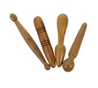 BETOOKY Tige D'acupression Marron en Matériau Synthétique 4 Pièces pour Massage et Protection des Doigts, Outil Auxiliaire pour Massage de Relaxation