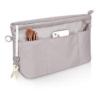 Betoores Organisateur de Sac à Main en Nylon pour Femmes, Pochette Sac de Rangement Intérieur avec à Fermeture éclaire,Gris Extra Petit