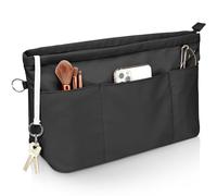 Betoores Organisateur de Sacs à Main, Organiseur de Sac en Nylon Imperméable, Organiseur de Sacs Fourre-tout Avec Trousseau de Clés et Fermeture éclair, Noir, Taille Moyen