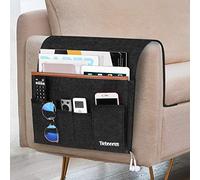Betoores Organiseur à Suspendre pour Canapé Chaise, 6 Poches Sac de Rangement de Canapé pour Télécommande, Tablettes, Téléphone, Livre, Crayon - Gris foncé
