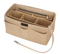 Betoores Organiseur de Sac à Main en Feutre Sac de Rangement Intérieur avec Multi-Poches Organisateur pour Speedy 35 et Neverfull PM (Beige, L)