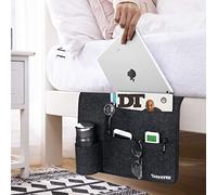 Betoores Poche de Chevet, Sac de Rangement de Chevet en Feutre, Organisateur canapé mit Porte-Bouteille pour la Maison Rails de lit, Canapé, Lits Superposés - Gris foncé