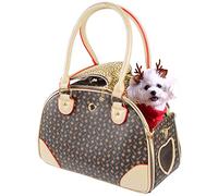 BETOP HOUSE Sac à Main Tendance en Cuir synthétique pour Chien, Chat, Sac fourre-Tout pour Animal Domestique, Chat, Chien, Sac de randonnée, Marron, Taille S, 38 x 23 x 17 cm