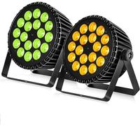 BETOPPER 6 en 1 Par Led Projecteur 18x18W RGB Lime Amber UV Lumière de Scene Stroboscope/Wash Eclairage de Scène DMX 7/11CH Jeu de Lumiere Soiree DJ pour Fête Bar Mariage Festival (2PCS)