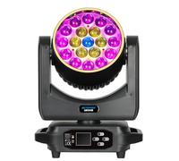 BETOPPER Lumière de Scène Lyre LED Moving Head Lampe 19x15W RGBW DMX 4 en 1 Éclairage de Scène Projecteur DJ avec Effets de Bande Lumineuse, Mariages, Fêtes, Clubs