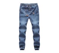 Betory Jeans Diesel Homme Casual Denim Coton Taille ÉLastique Draw String Confortable Travail Jeans Pantalons Cargo Homme Classique Sarouel DéContracté Denim Pantalon