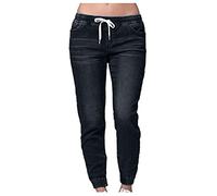 Betory Pantalon Shaping Skinny Femme en Jean à Lanterne à Lacets à Taille Moyenne pour Femme, Pantalon décontracté en Denim Pantalon Long à Lacets Femmes Lantern Jeans