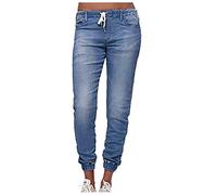 Betory Pantalon Shaping Skinny Femme en Jean à Lanterne à Lacets à Taille Moyenne pour Femme, Pantalon décontracté en Denim Pantalon Long à Lacets Femmes Lantern Jeans