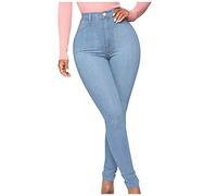 Betory Pantalons Stretch Femme Jeggings Skinny Fit Push Up Femme Taille Haute DéLavé Jeans Pantalon Crayon Casual DéContracté Shaping Jogging Yoga ÉTé Chic Mode Jeans
