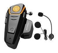 BETOWEY Intercom Moto Bluetooth, BT-S2 Kit Oreillette Bluetooth Casque Moto Interphone Main Libre - 1 Pack, Microphone Dur