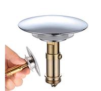 BETOY Bouchon de vidange en Laiton,Bouchon de Canalisation d'évier de Salle de Bains 66mm Laiton Poli Chrome Pop Click Clack pour Évier de Vanité Bain Remplacement Boulons Salle de Bain Baignoire