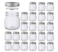 Betrome Lot de 24 bocaux avec couvercle argenté pour confiture, gelée, miel, haricots, épices, dragées de mariage, fêtes