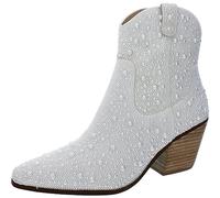 Betsey Johnson Blue by Diva Bottes Western pour femme, perle, 39.5 EU