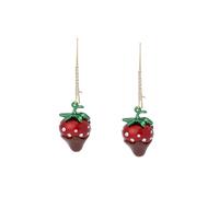 Betsey Johnson Boucles d'oreilles 'Love Spell' chocolat / or / vert / rouge, Taille One Size