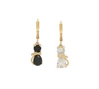 Betsey Johnson Boucles d'oreilles or / noir / transparent, Taille One Size