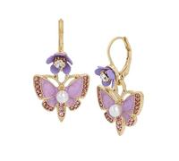 Betsey Johnson Womens Butterfly Drop Earrings