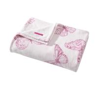 Betsey Johnson - Couverture pour lit Simple, literie en Peluche légère et Chaude, décoration d'intérieur Toutes Saisons (Papillon Rose Malachite, lit Simple)