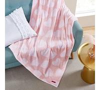 Betsey Johnson Home | Plush Collection | Couvre-lit - Polaire Ultra Douce et Confortable, léger et luxueusement Chaud, Parfait pour Le lit ou Le canapé, cœur à Pois