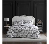 Betsey Johnson - Housse de Couette King Size Douce avec taies d'oreiller Assorties, décoration d'intérieur Florale (Betseys Toile Noire, très Grand lit)