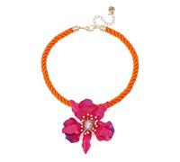 Betsey Johnson Jewelry Collier plastron avec pendentif en forme d'orchidée