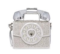 Betsey Johnson Million Stars Phone Bag Reorder, Party Line Sac pour téléphone avec Strass Femme, Argenté, Taille Unique