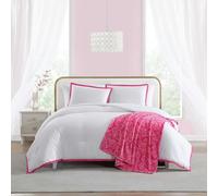 Betsey Johnson - Parure de lit Douce avec taies d'oreiller Assorties, Couvre-lit en Bonus Inclus, décoration de Chambre Chic et Unie (Rose Signature, lit Double/Grand lit)