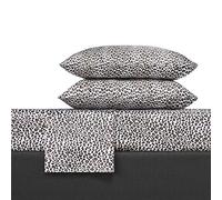 Betsey Johnson Parure de lit en Satin de Luxe, pour très Grand lit, décoration d'intérieur Lisse et Soyeuse (léopard, très Grand lit)