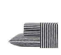 Betsey Johnson - Parure de lit King Size en Percale de Coton, Nette et fraîche, légère et Respirante (Rayures esquisses, très Grand lit)