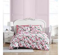 Betsey Johnson - Parure de lit King Size réversible avec taies d'oreiller Assorties, décoration d'intérieur Toutes Saisons (Roses en Fleurs Roses, très Grand lit)
