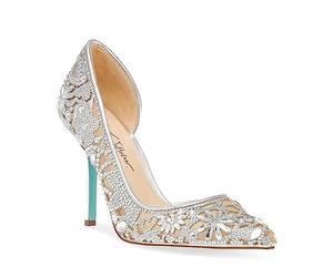 Betsey Johnson Women's Chic Pump, Silver, 6