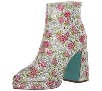 Betsey Johnson Women's Della Ankle Boot, Rhinestone Floral, 7