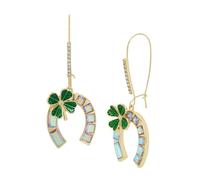 Betsey Johnson Womens Horseshoe Dangle Earrings