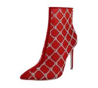 Betsey Johnson Women's Larkk Ankle Boot, Red, 7