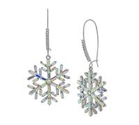 Betsey Johnson Womens Snowflake Dangle Earrings