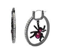 Betsey Johnson Womens Spider Hoop Earrings